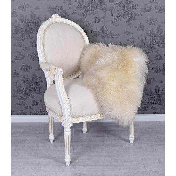 KÖNIGLICHER MEDAILLON SESSEL BAROCKSTIL WEISS - Palo24