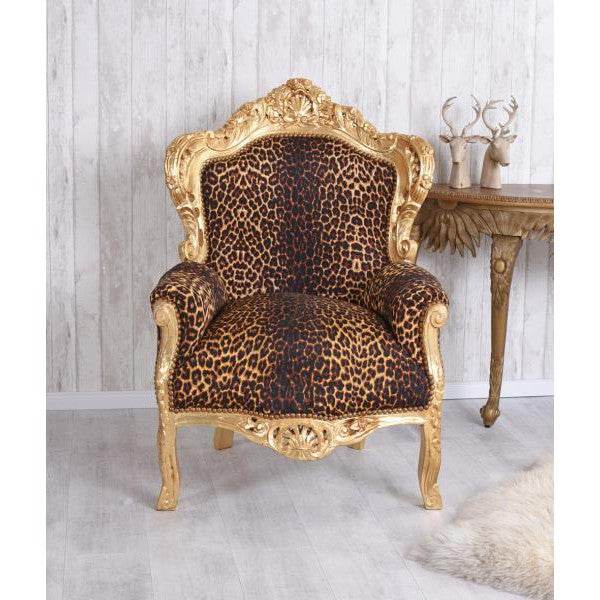 XXL SESSEL BAROCK GOLD LEOPARD - Palo24