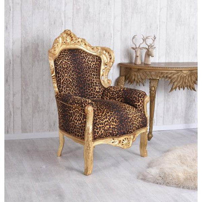 XXL SESSEL BAROCK GOLD LEOPARD - Palo24