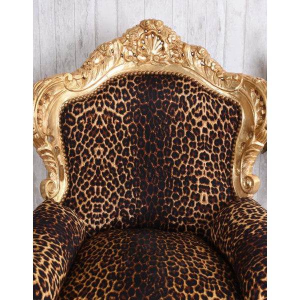 XXL SESSEL BAROCK GOLD LEOPARD - Palo24