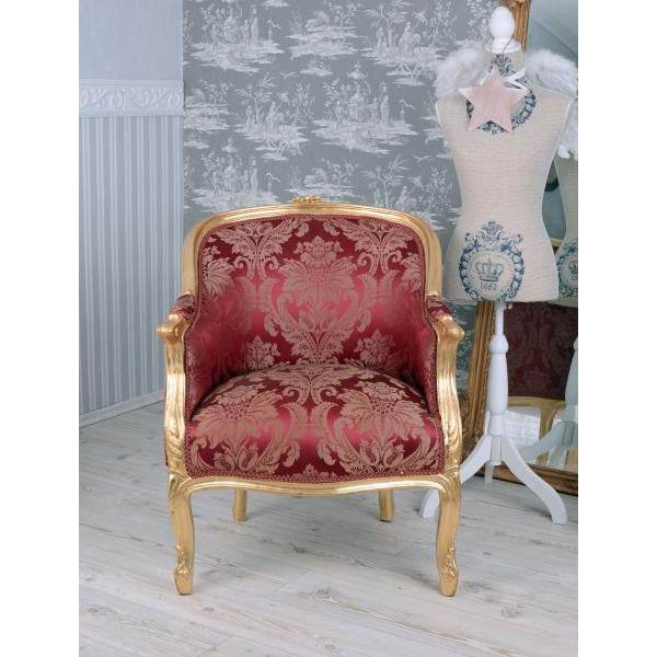 BERGERE EN CONFESSIONAL BAROCK SESSEL GOLD ROT - Palo24