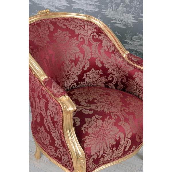 BERGERE EN CONFESSIONAL BAROCK SESSEL GOLD ROT - Palo24
