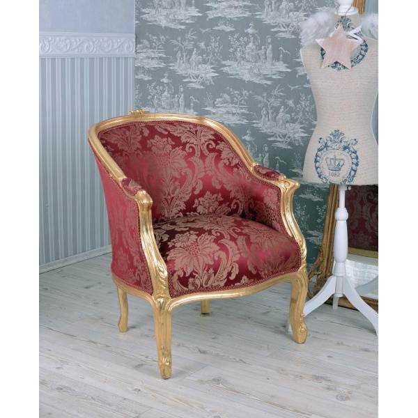 BERGERE EN CONFESSIONAL BAROCK SESSEL GOLD ROT - Palo24