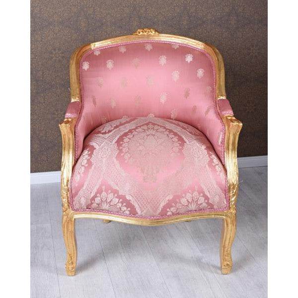 BERGERE EN CONFESSIONAL BAROCK SESSEL GOLD ROSA - Palo24