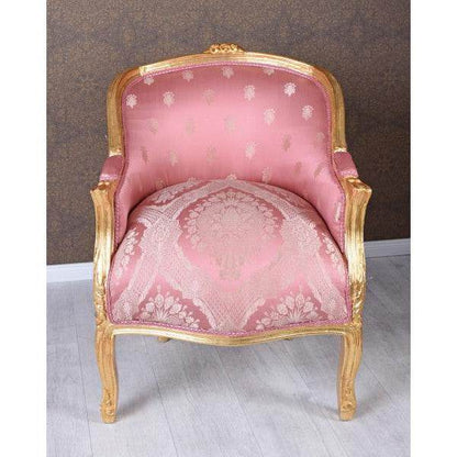 BERGERE EN CONFESSIONAL BAROCK SESSEL GOLD ROSA - Palo24