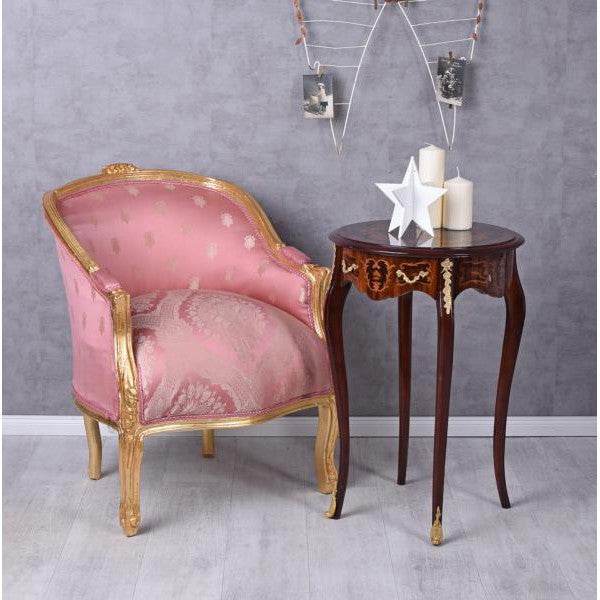 BERGERE EN CONFESSIONAL BAROCK SESSEL GOLD ROSA - Palo24