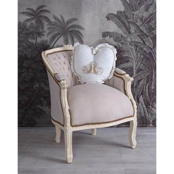 BERGERE EN CONFESSIONAL BAROCK SESSEL CREME-WEISS HELLGRAU - Palo24