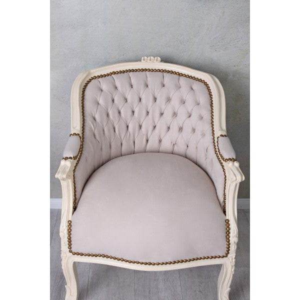 BERGERE EN CONFESSIONAL BAROCK SESSEL CREME-WEISS HELLGRAU - Palo24
