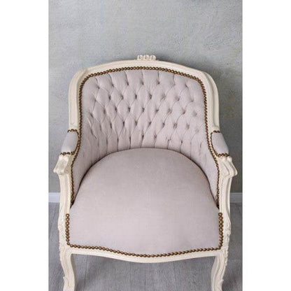 BERGERE EN CONFESSIONAL BAROCK SESSEL CREME-WEISS HELLGRAU - Palo24