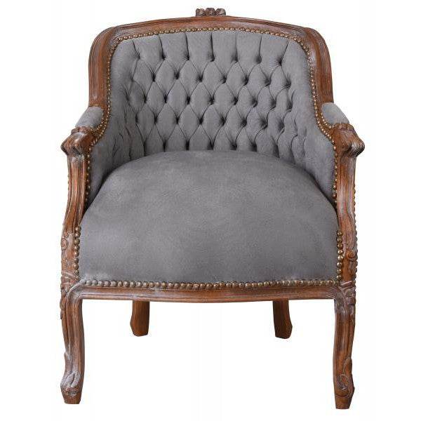 BERGERE EN CONFESSIONAL BAROCK SESSEL BRAUN GRAU - Palo24