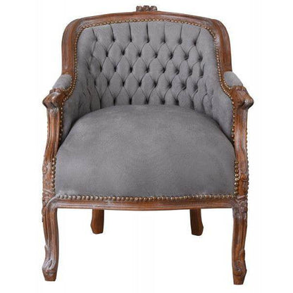BERGERE EN CONFESSIONAL BAROCK SESSEL BRAUN GRAU - Palo24