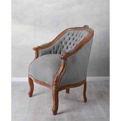 BERGERE EN CONFESSIONAL BAROCK SESSEL BRAUN GRAU - Palo24