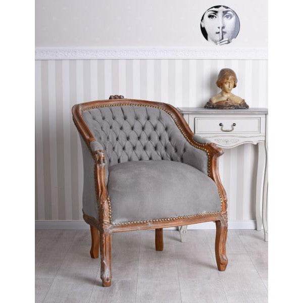 BERGERE EN CONFESSIONAL BAROCK SESSEL BRAUN GRAU - Palo24