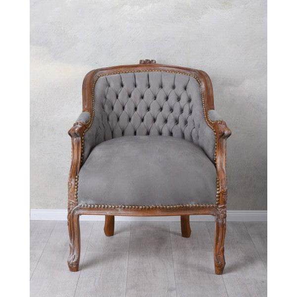 BERGERE EN CONFESSIONAL BAROCK SESSEL BRAUN GRAU - Palo24