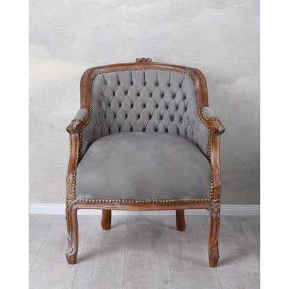 BERGERE EN CONFESSIONAL BAROCK SESSEL BRAUN GRAU - Palo24