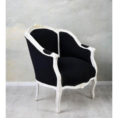 ROKOKO SESSEL BERGÈRE EN CONFESSIONAL LOUIS XV SCHWARZ - Palo24
