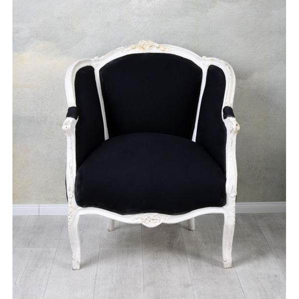ROKOKO SESSEL BERGÈRE EN CONFESSIONAL LOUIS XV SCHWARZ - Palo24