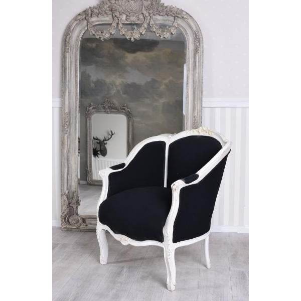 ROKOKO SESSEL BERGÈRE EN CONFESSIONAL LOUIS XV SCHWARZ - Palo24