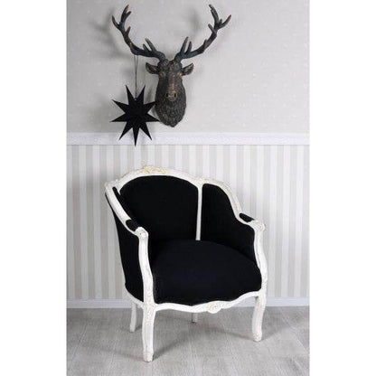 ROKOKO SESSEL BERGÈRE EN CONFESSIONAL LOUIS XV SCHWARZ - Palo24