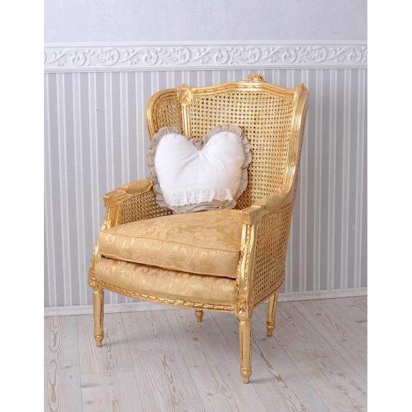 ELEGANTER OHRENSESSEL IM BAROCK STIL GOLD - Palo24