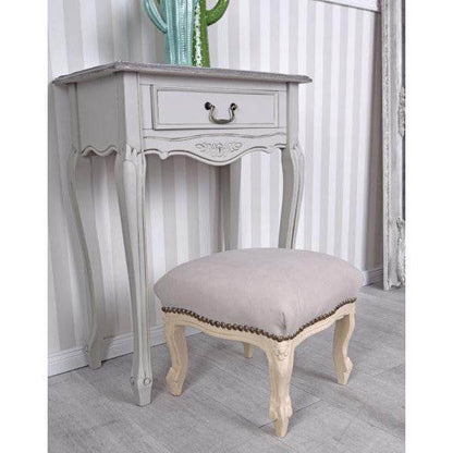 FUSSSCHEMEL BAROCK FUSSHOCKER ANTIK CREME-WEISS HELLGRAU - Palo24