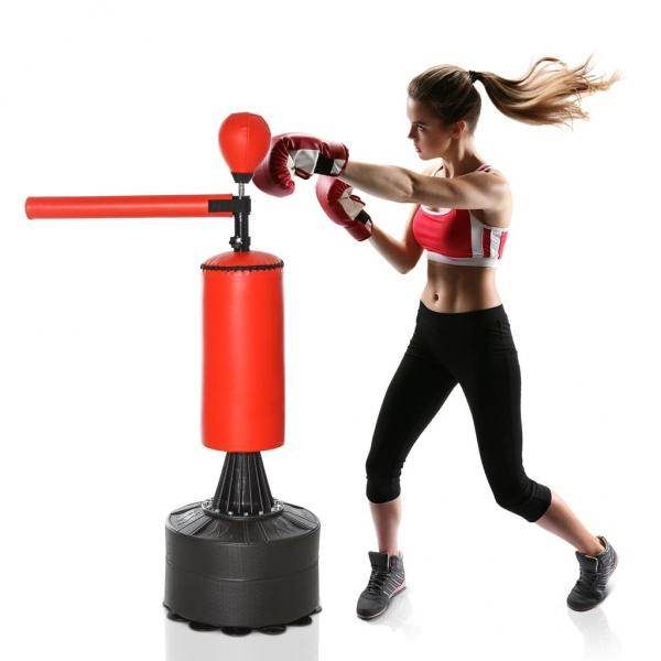 Standboxsack Boxtrainingsgerät Boxassistent Schwarz Rot - Palo24