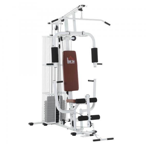 Gym Kraftstation Fitnessstation Multigym Fitnessgerät inkl. Gewichten Metall PU - Palo24