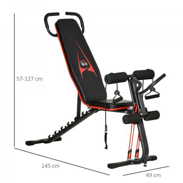 Hantelbank verstellbare Trainingsbank mit elastischer Seils - Palo24