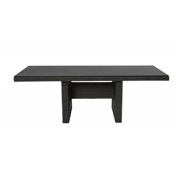 Rattantisch Gartentisch 220 x 100 cm grau-mix Esstisch Barcelona - Palo24