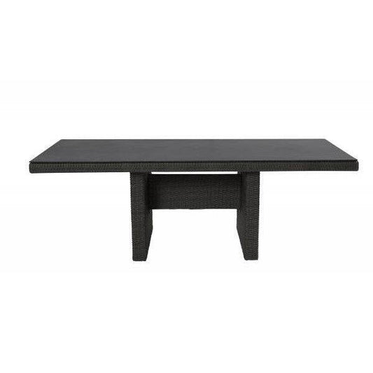 Rattantisch Gartentisch 220 x 100 cm grau-mix Esstisch Barcelona - Palo24