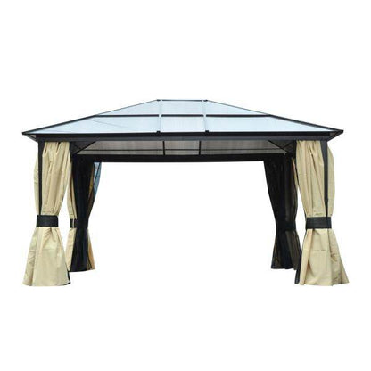 Pavillon Garten Luxus 4,3 x 3,6 m Braun Schwarz - Palo24