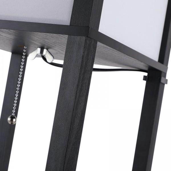 Stehleuchte Stehlampe E27 bis 40W Holz Schwarz - Palo24