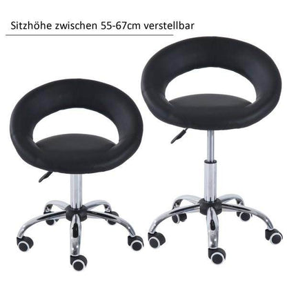 Arbeitshocker Rollhocker höhenverstellbar Schwarz - Palo24