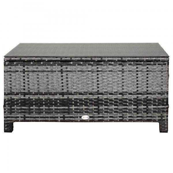 Beistelltisch Gartentisch Balkontisch Polyrattan Grau - Palo24
