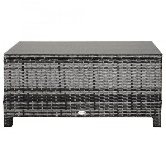 Beistelltisch Gartentisch Balkontisch Polyrattan Grau - Palo24