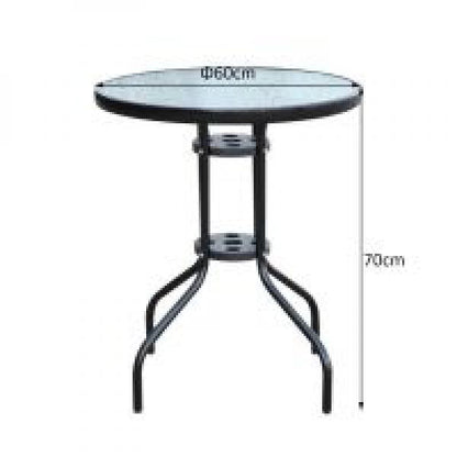 Outsunny® Gartentisch Glastisch Bistrotisch Balkontisch ?60x70cm - Palo24