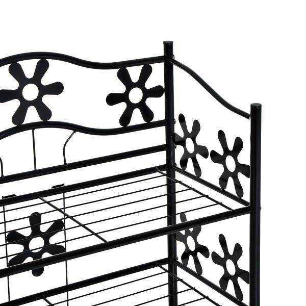 Pflanzenregal Blumenregal Pflanzentreppe Standregal Ständer 4 Etagen Metall Schwarz 59,5 x 30 x 92 cm - Palo24