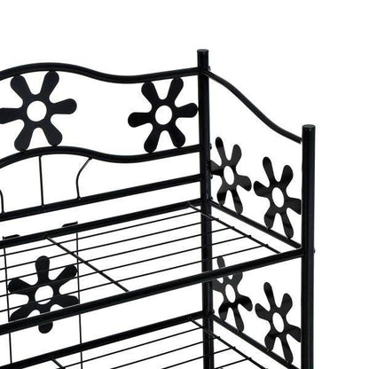 Pflanzenregal Blumenregal Pflanzentreppe Standregal Ständer 4 Etagen Metall Schwarz 59,5 x 30 x 92 cm - Palo24