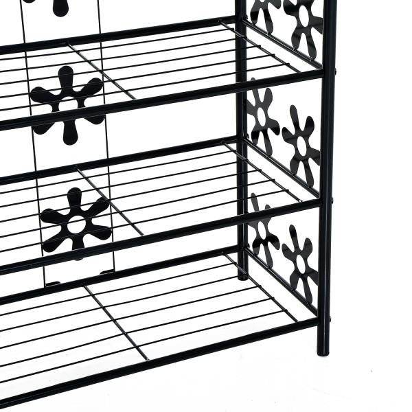 Pflanzenregal Blumenregal Pflanzentreppe Standregal Ständer 4 Etagen Metall Schwarz 59,5 x 30 x 92 cm - Palo24