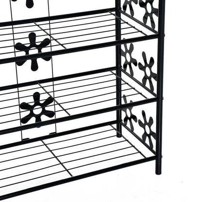 Pflanzenregal Blumenregal Pflanzentreppe Standregal Ständer 4 Etagen Metall Schwarz 59,5 x 30 x 92 cm - Palo24