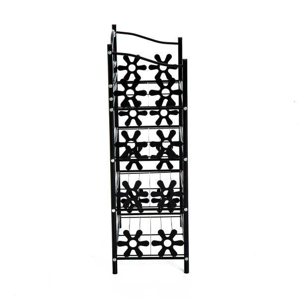 Pflanzenregal Blumenregal Pflanzentreppe Standregal Ständer 4 Etagen Metall Schwarz 59,5 x 30 x 92 cm - Palo24