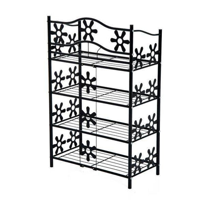 Pflanzenregal Blumenregal Pflanzentreppe Standregal Ständer 4 Etagen Metall Schwarz 59,5 x 30 x 92 cm - Palo24