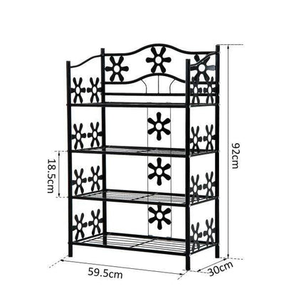 Pflanzenregal Blumenregal Pflanzentreppe Standregal Ständer 4 Etagen Metall Schwarz 59,5 x 30 x 92 cm - Palo24
