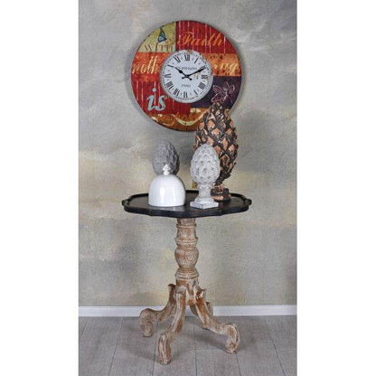 GROSSE WANDUHR 60CM KÜCHENUHR RUND WOHNZIMMER RETRO HÄNGEUHR - Palo24
