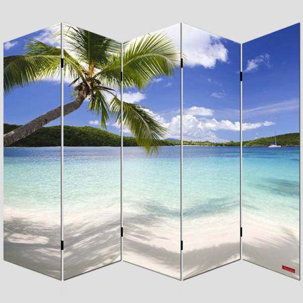Foto-Paravent Paravent Raumteiler Trennwand M68 ~ 180x200cm, Strand - Palo24