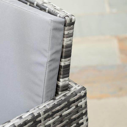 Polyrattan Sitzgruppe für 4 Personen Essgruppe Gartenset Garnitur mit Kissen, Grau - Palo24