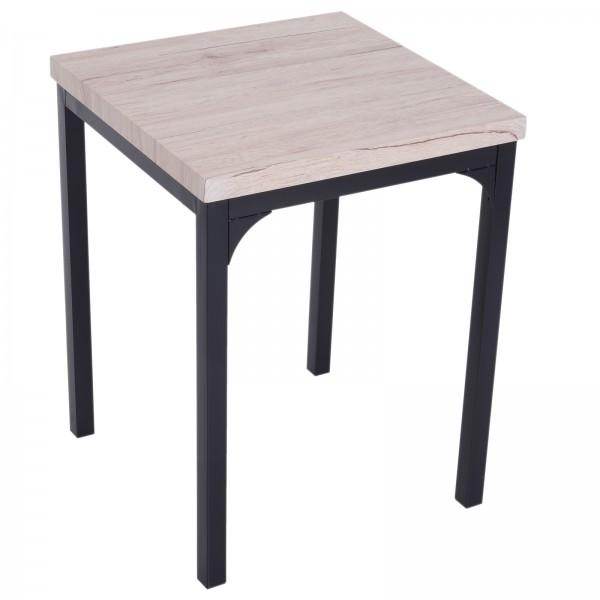 3-teilige Essgruppe Holztisch Naturholzoptik + Schwarz - Palo24