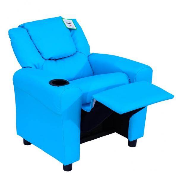 Kindersessel Minisessel Kindersofa für 3-6 Jahre alt Liegefunktion Blau - Palo24