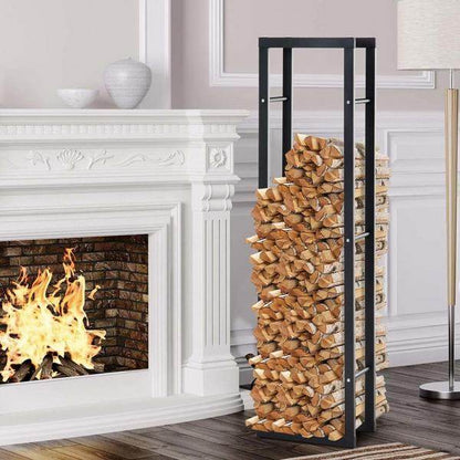 Feuerholzregal Kaminholzablage Kaminholzständer Kaminholzhalter 100kg Stahl Schwarz - Palo24