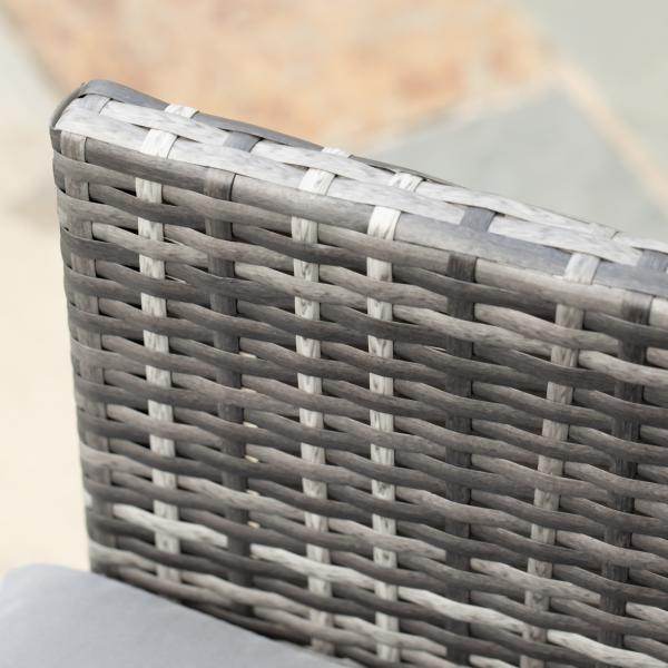 Polyrattan Sitzgruppe für 4 Personen Essgruppe Gartenset Garnitur mit Kissen, Grau - Palo24